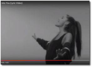 Ariana singing Into You a cappella black-n-white