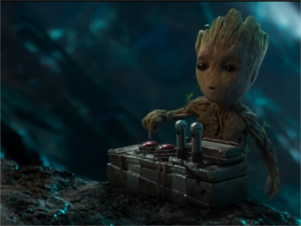 Baby Groot and atomic bomb